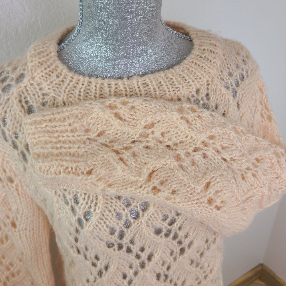 Hand Crafted Wool Chunky Open Knit Sweater